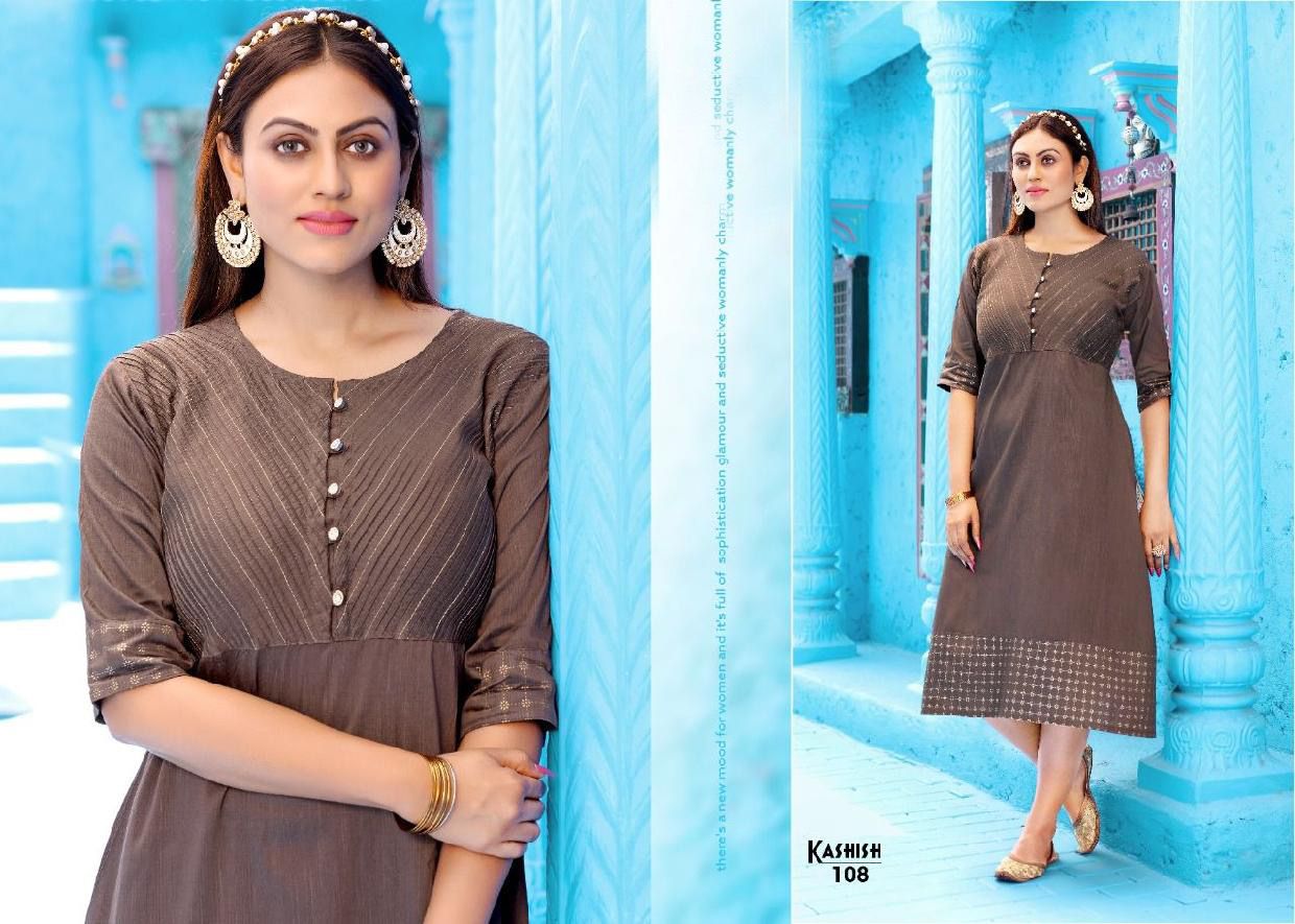 Kashish 101 Latest Regular Wear Rayon Slub Designer Kurti Collection